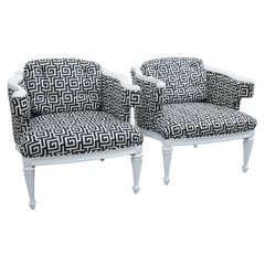 Pair of Hollywood Regencey Arm Chairs