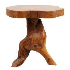 Natural Wood Trunk Side Table
