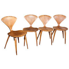 4  Side  Chairs Designed  By Norman Cherner For Plycraft