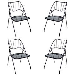 Set Of 4 Outdoor  Salterini  Metal Dining Chairs