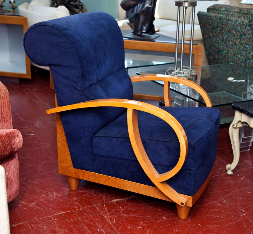 French Art Deco  Lounge  Chair and Ottoman For Sale 2