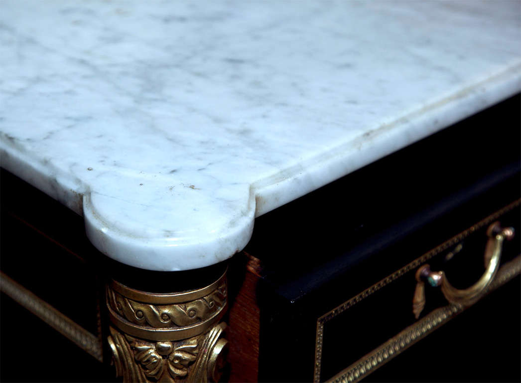 French Directoire Style Marble Top Commode by Jansen In Good Condition In Stamford, CT