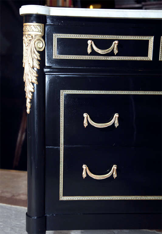 French Directoire Style Marble Top Commode by Jansen 1