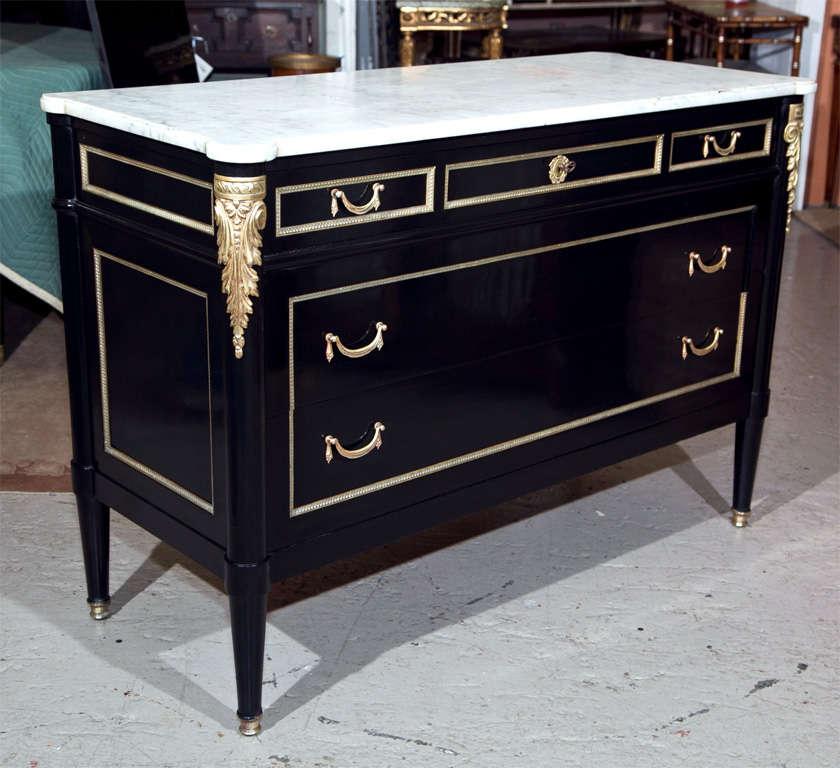 French Directoire Style Marble Top Commode by Jansen 2