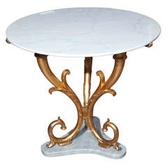 Gueridon Table with Marble Top