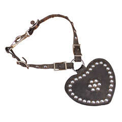 Heart-Shaped Leather Martingale Amulet
