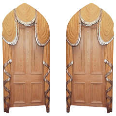 Pair Italian Wood Curtains