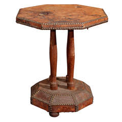 french leather and nailhead side table 9