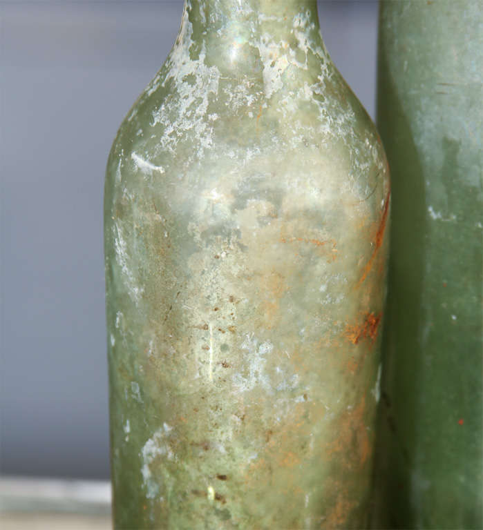 Glass Group of Green Bottles