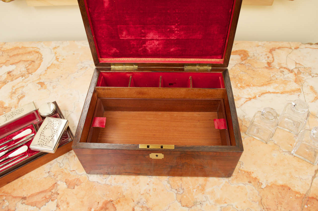 19th Century Victorian Mahogany Dressing Box 5