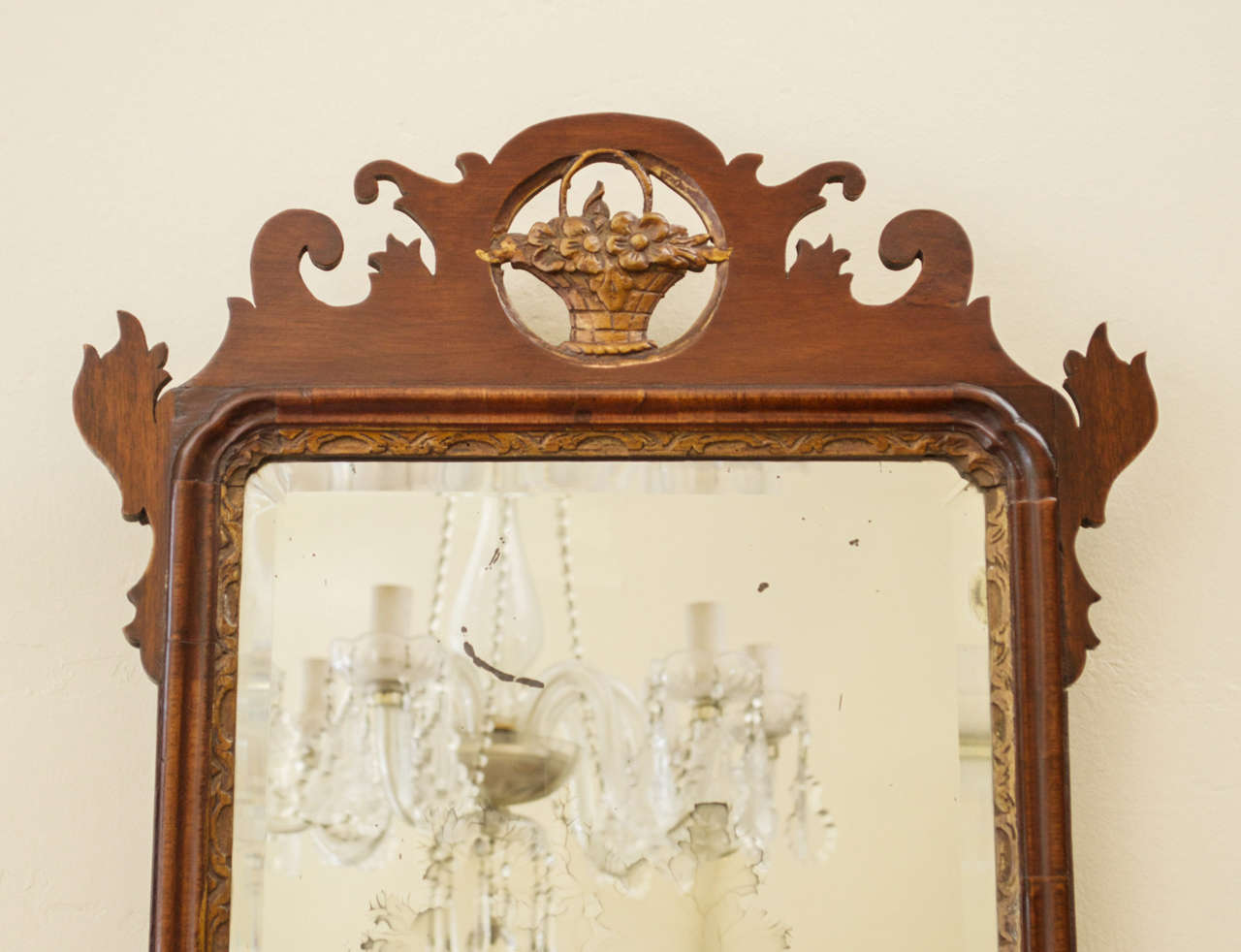 English Chippendale Mahogany and Parcel-Gilt Wall Mirror - STORE CLOSING MAY 31ST For Sale