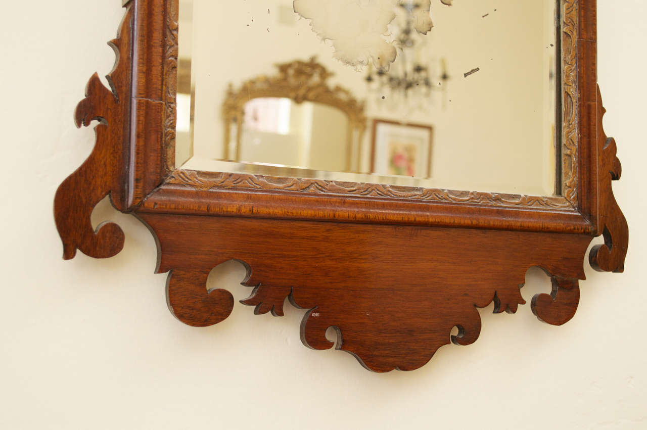 19th Century Chippendale Mahogany and Parcel-Gilt Wall Mirror - STORE CLOSING MAY 31ST For Sale