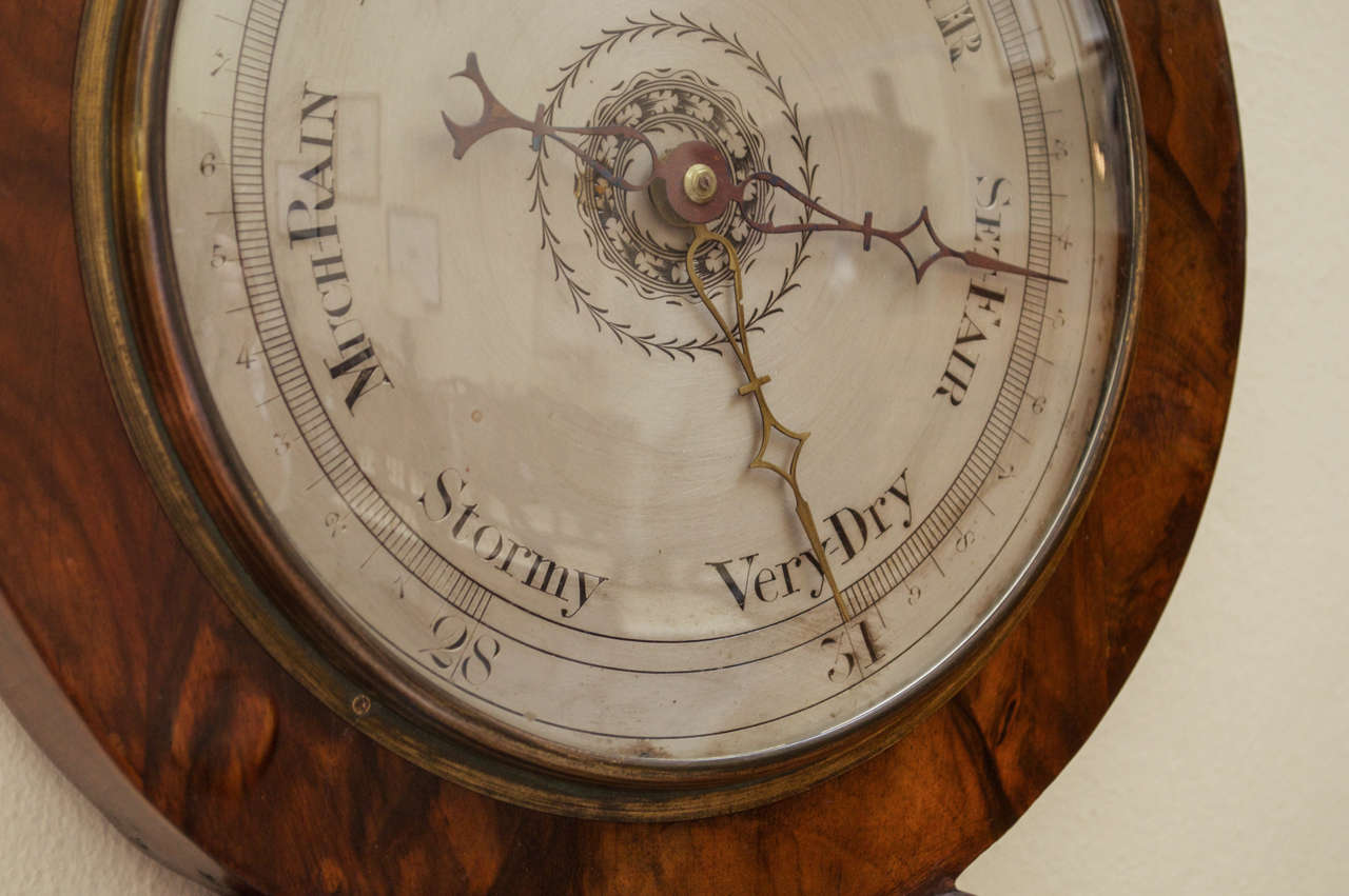 19th Century Victorian Walnut Barometer 1