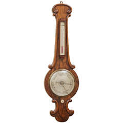 Antique 19th Century Victorian Walnut Barometer