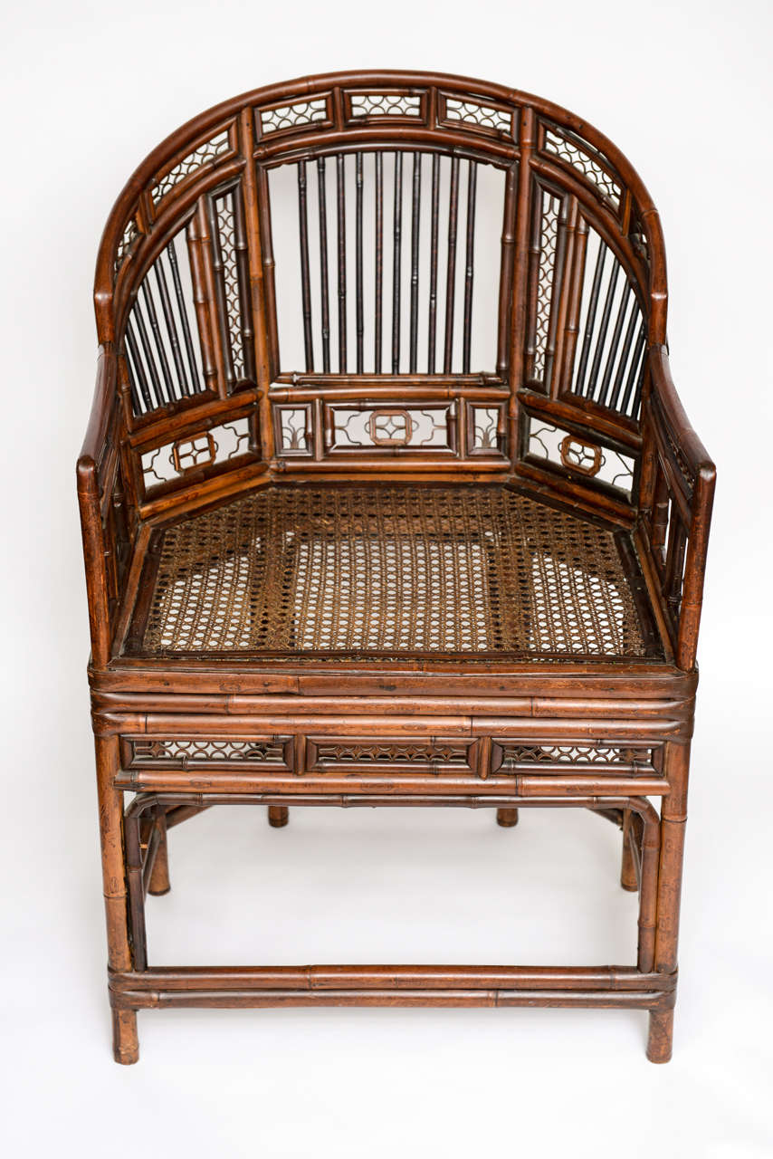 A fine Chinese bamboo armchair.