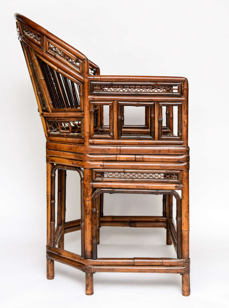 A Fine Chinese Export Bent Bamboo Armchair 1