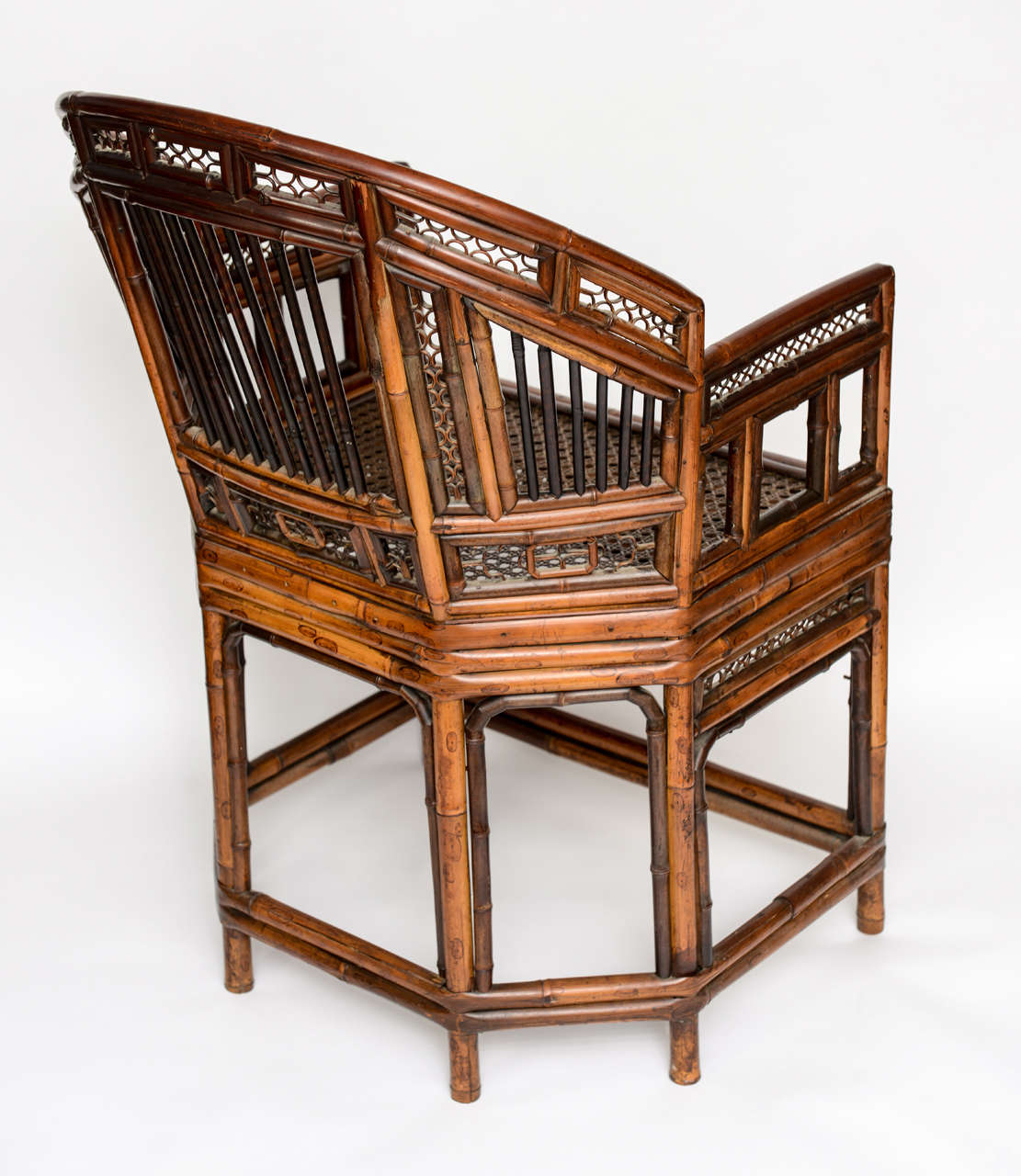 A Fine Chinese Export Bent Bamboo Armchair 2