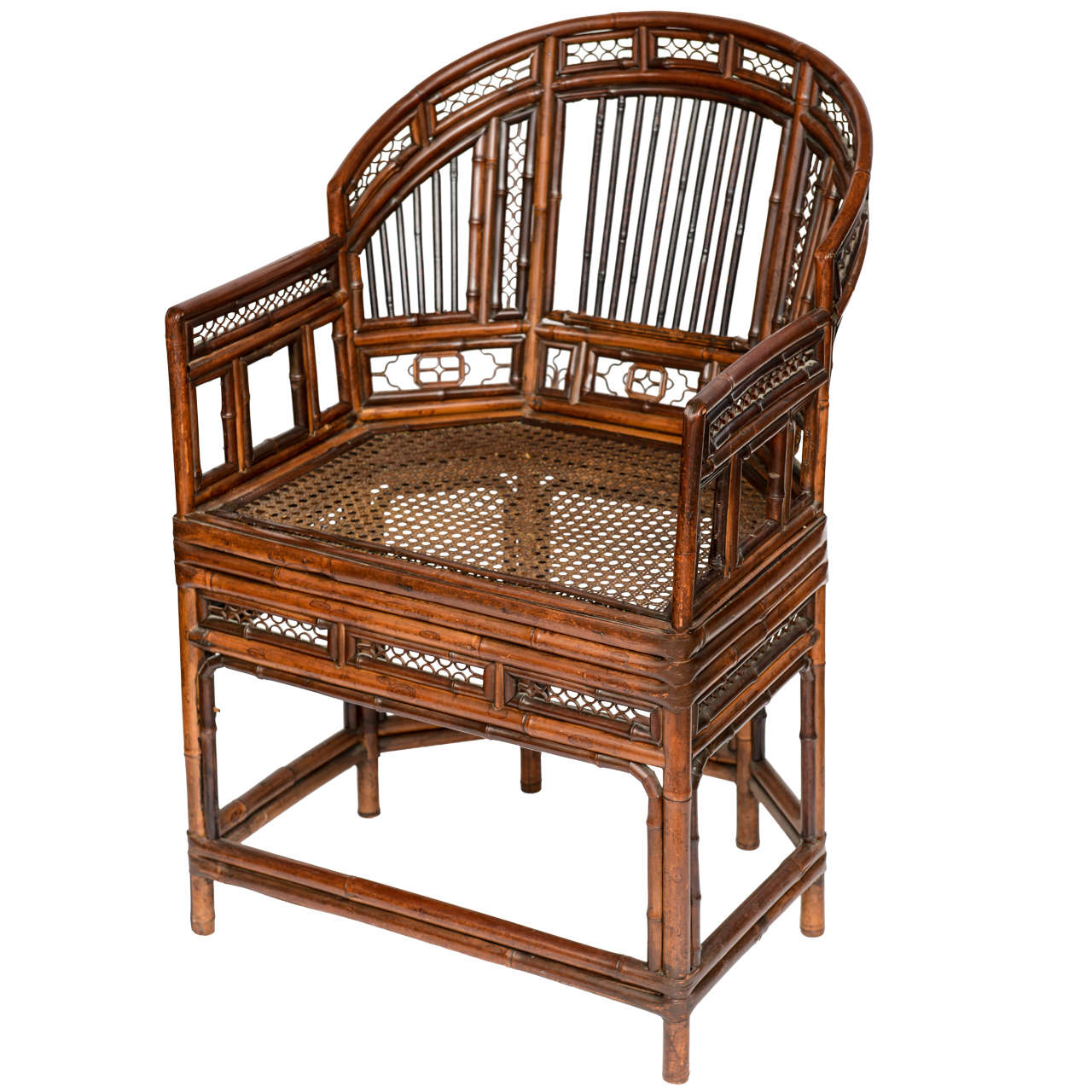 A Fine Chinese Export Bent Bamboo Armchair