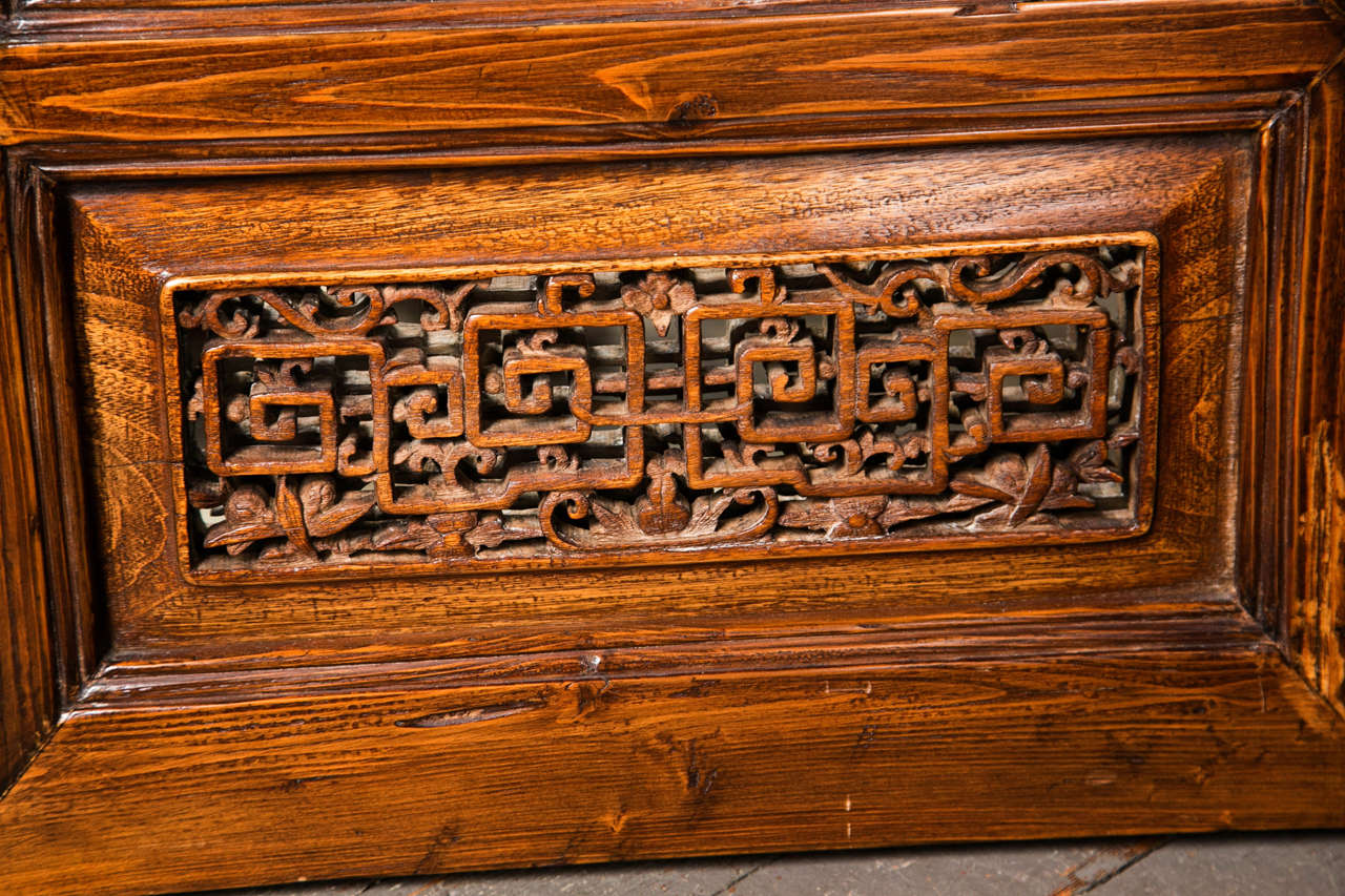 Chinese Chippendale Pair Chinese Hardwood   Carved Panels
