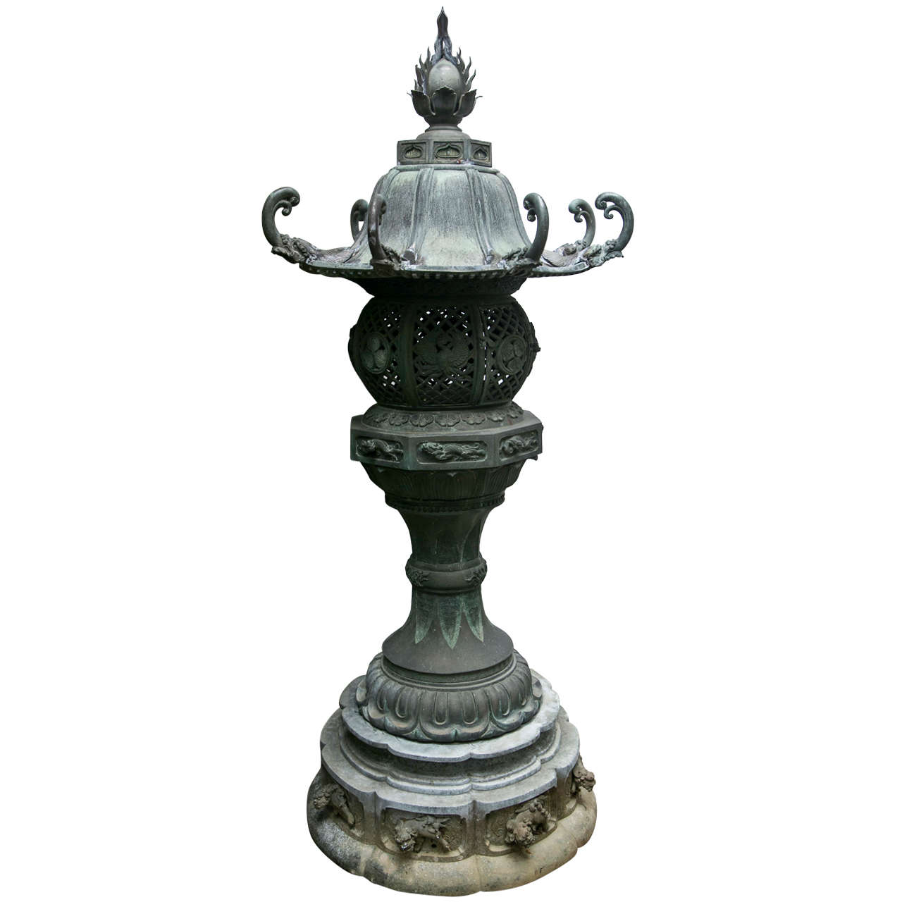 Large Bronze Japanese Garden Lantern For Sale at 1stDibs japanese