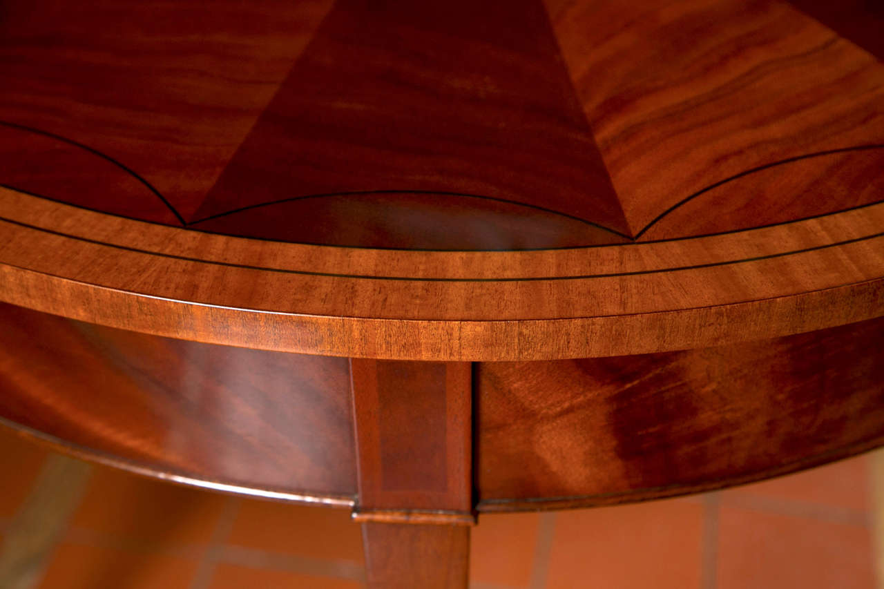Custom English Mahogany Demilune Table