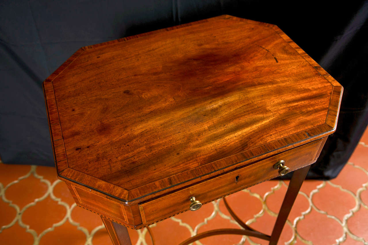 Small Octagonal Side Table with Stretcher 3