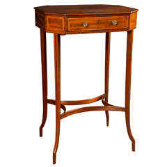 Small Octagonal Side Table with Stretcher