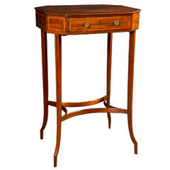 Small Octagonal Side Table with Stretcher 3