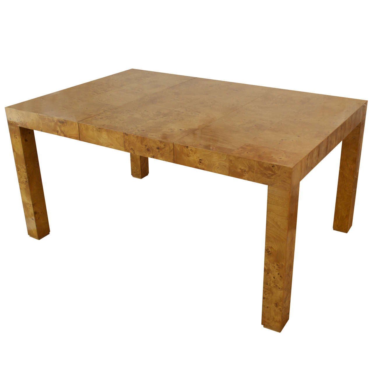 Milo Baughman Olive Wood Dining Table at 1stDibs