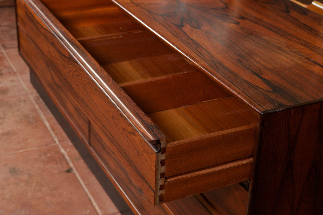 Scandinavian Modern Rosewood Westnofa 8 Drawer Dresser Norway