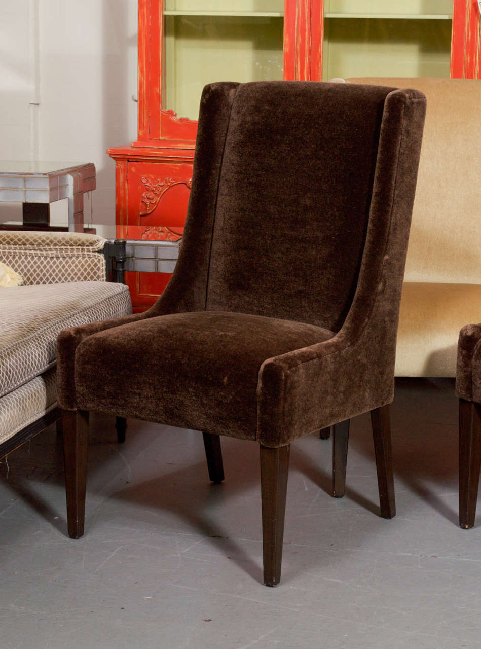 Modern Six A. Rudin Dining and/or Game Chairs In Mohair 