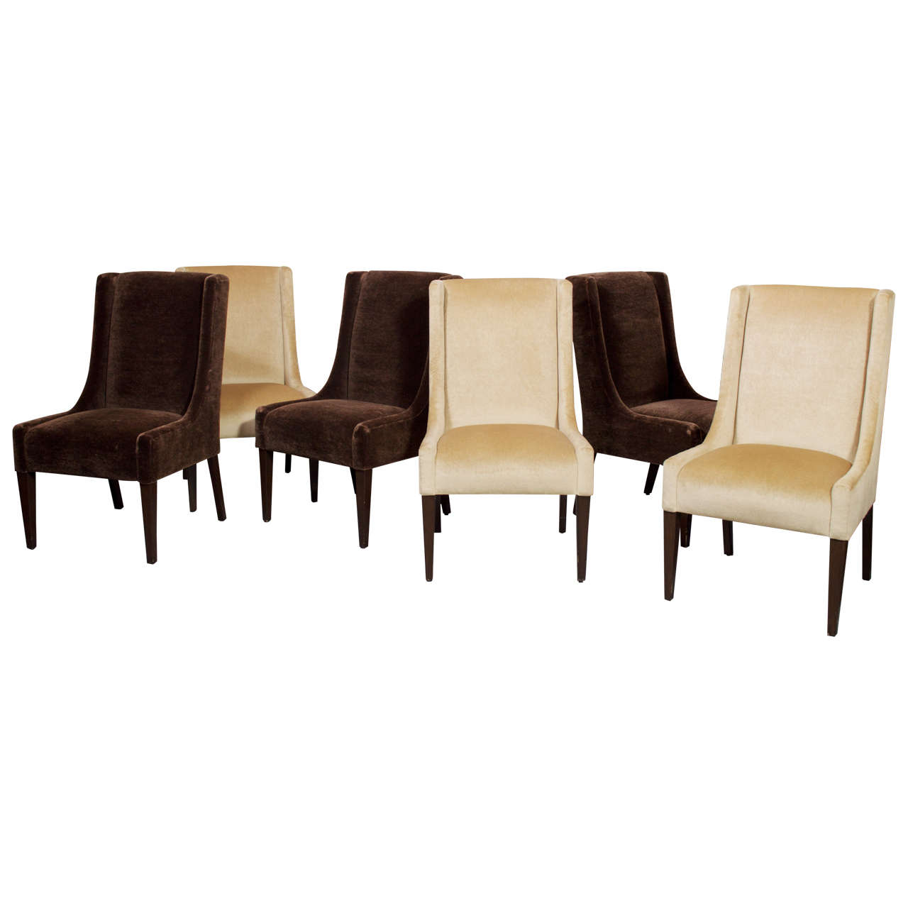 Six A. Rudin Dining and/or Game Chairs In Mohair "Saturday Sale"