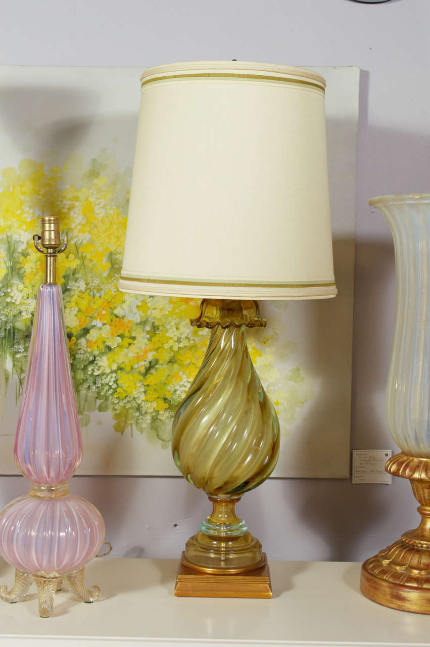 Italian Chic Vintage Set Of Three Murano A. Seguso Table Lamps