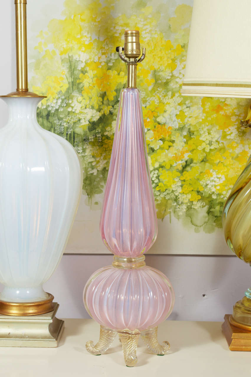 Chic Vintage Set Of Three Murano A. Seguso Table Lamps In Good Condition In San Francisco, CA