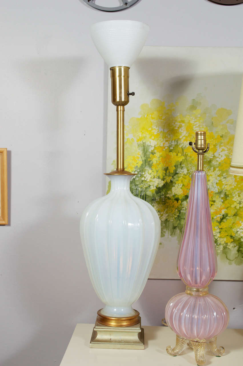 Mid-20th Century Chic Vintage Set Of Three Murano A. Seguso Table Lamps