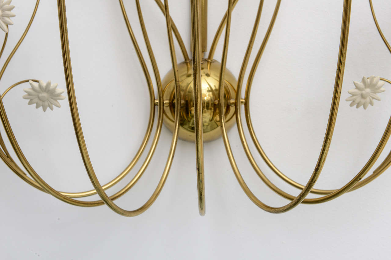 Large-Scale 50's Italian Brass Candle Sconce In Excellent Condition For Sale In North Miami, FL