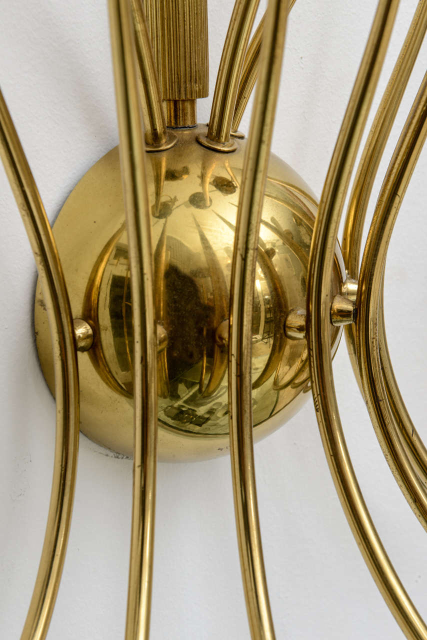Large-Scale 50's Italian Brass Candle Sconce For Sale 6