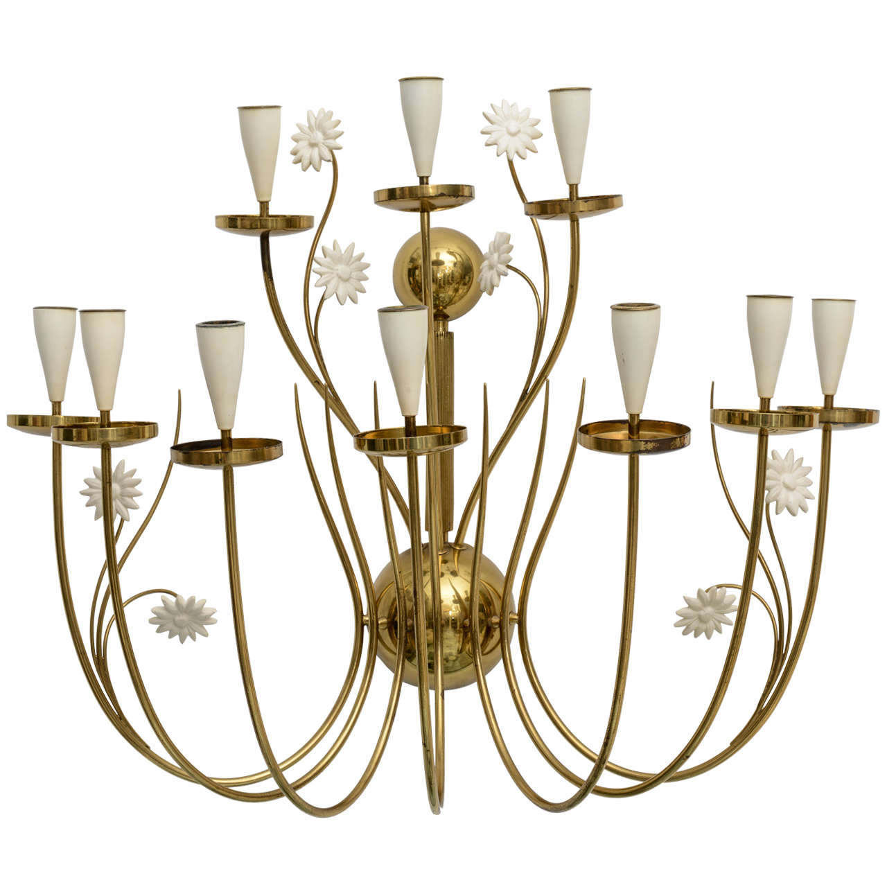 Large-Scale 50's Italian Brass Candle Sconce