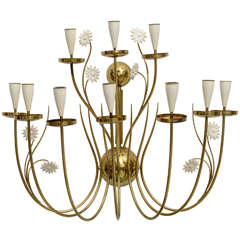 Large-Scale 50's Italian Brass Candle Sconce 8