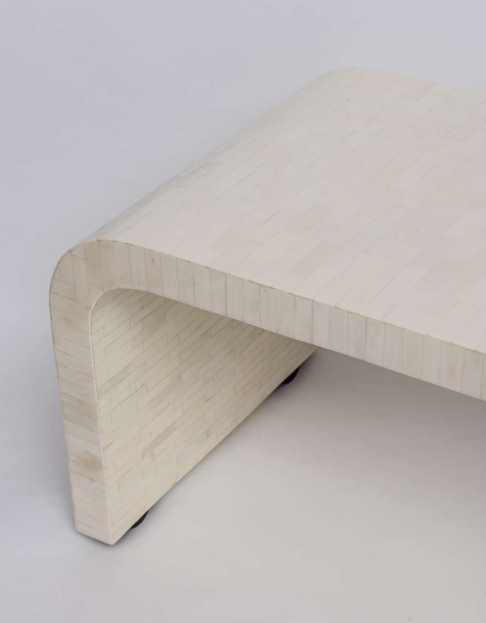 Tesselated Bone Double-Tiered Coffee Table In Excellent Condition In North Miami, FL