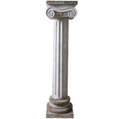 Antique Neoclassical Revival Column Of The Ionic Order