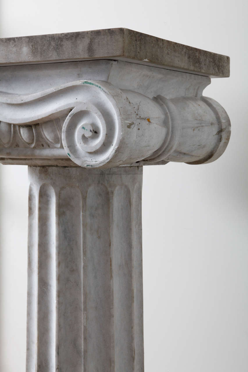 Marble Neoclassical Revival Column Of The Ionic Order For Sale