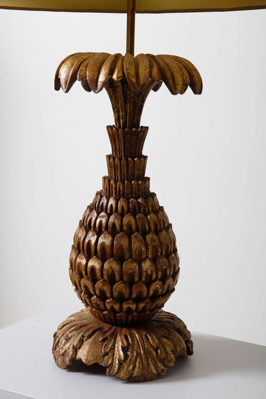 French Pair Of Pineapple-shaped Table-lamps For Sale