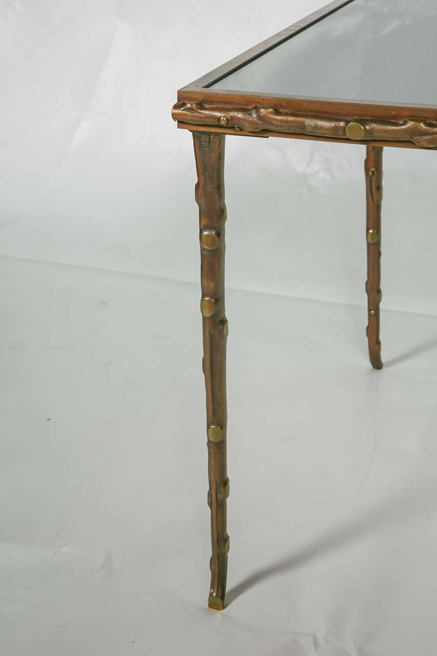 20th Century 1960's Coffee Table in Bronze Patine For Sale