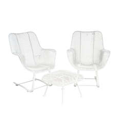 Two Springer Chairs by Russell Woodard with Ottoman
