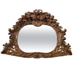 Early 19th Century French Mirror Deeply and Ornately Carved Wood Early 19th Century French Mirror Deeply and Ornately Carved Wood