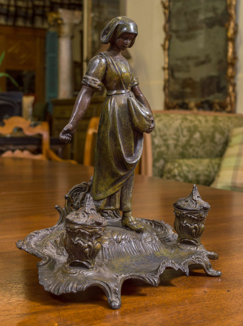 19th Century French Bronze Inkwell In Good Condition In San Francisco, CA