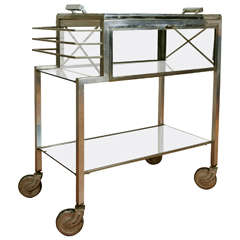 Mordernist Dry Bar on Wheels by Jacques Adnet