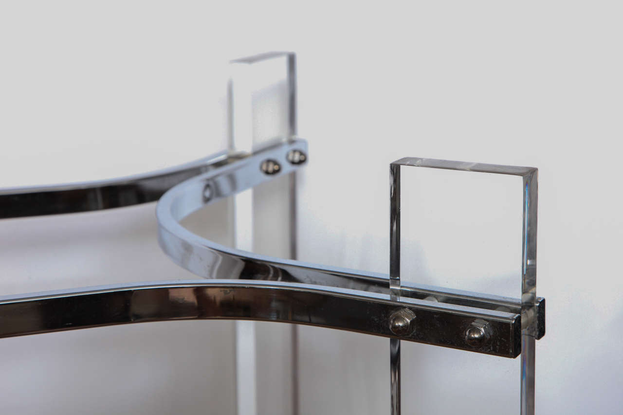 Table console en verre et lucite Charles Hollis Jones en vente 2