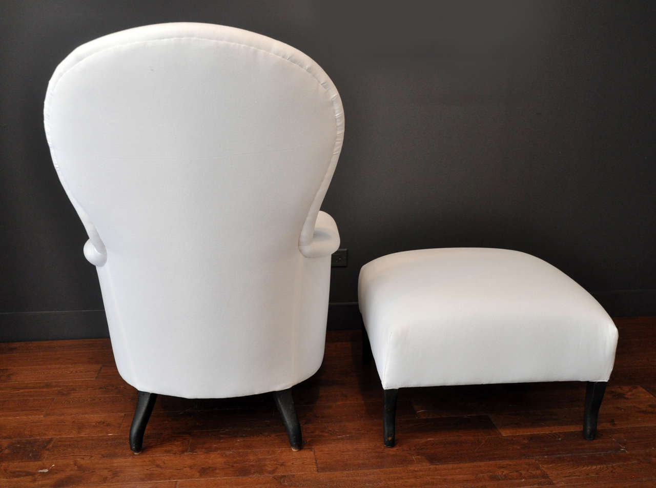 Funky French Chaise Lounge Chair and Ottoman 1
